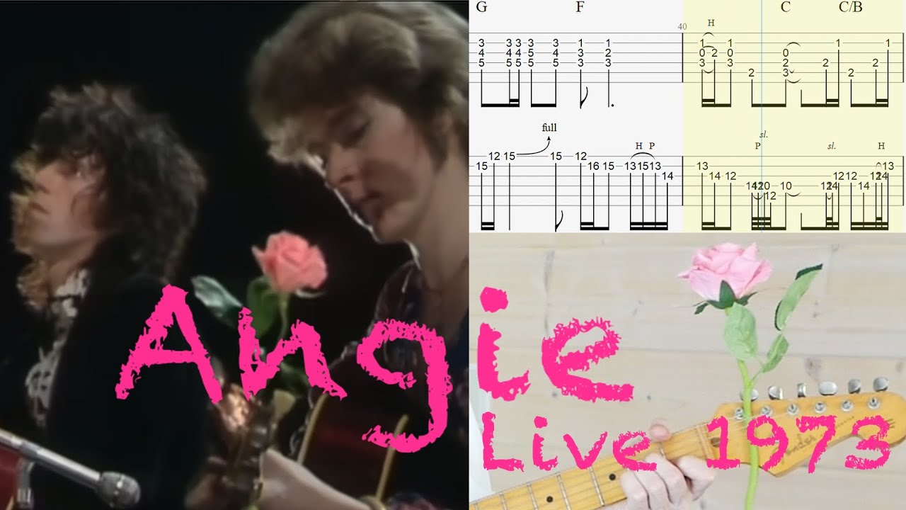 Angie (Live in 1973) - The Rolling Stones - Keith Richards & Mick Taylor Guitar Cover + TAB