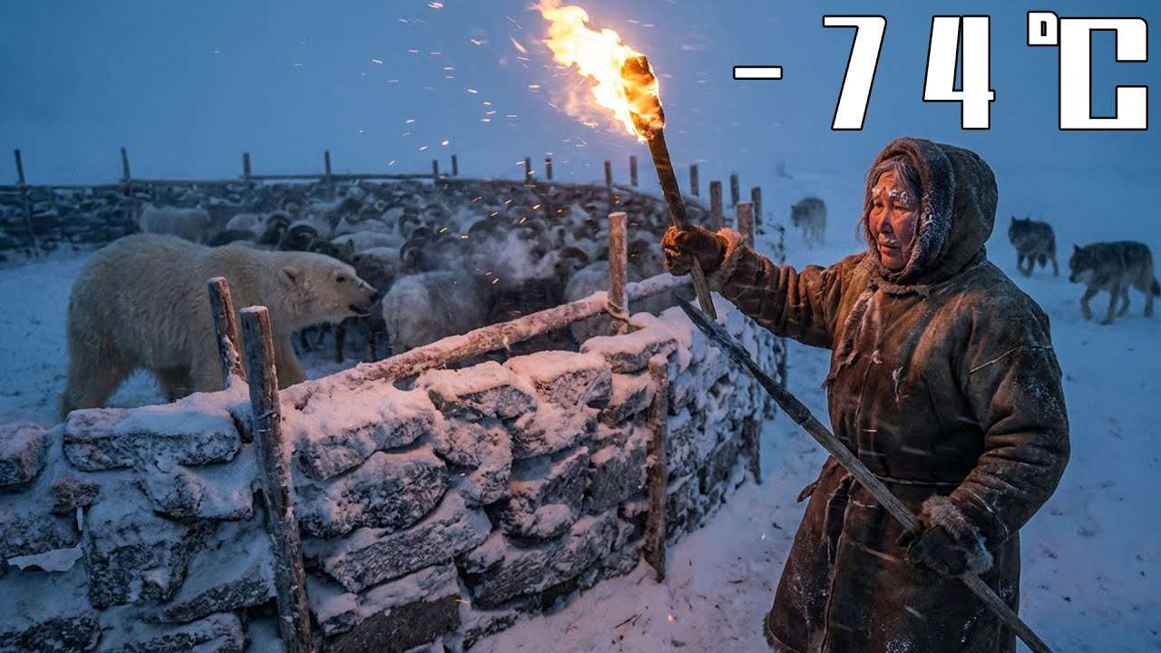–74°C ARCTIC HELL (COMPLETE):80-Year-Old Woman’s Solo Life—Food Hunting and Endless Predator Attacks