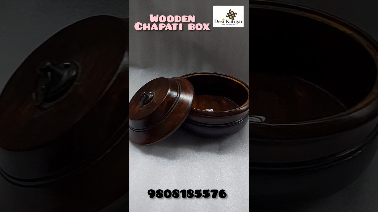 Desi Karigar Wooden Chapati Box &ndash; Antique Style | Kitchen Essential | 9808185576