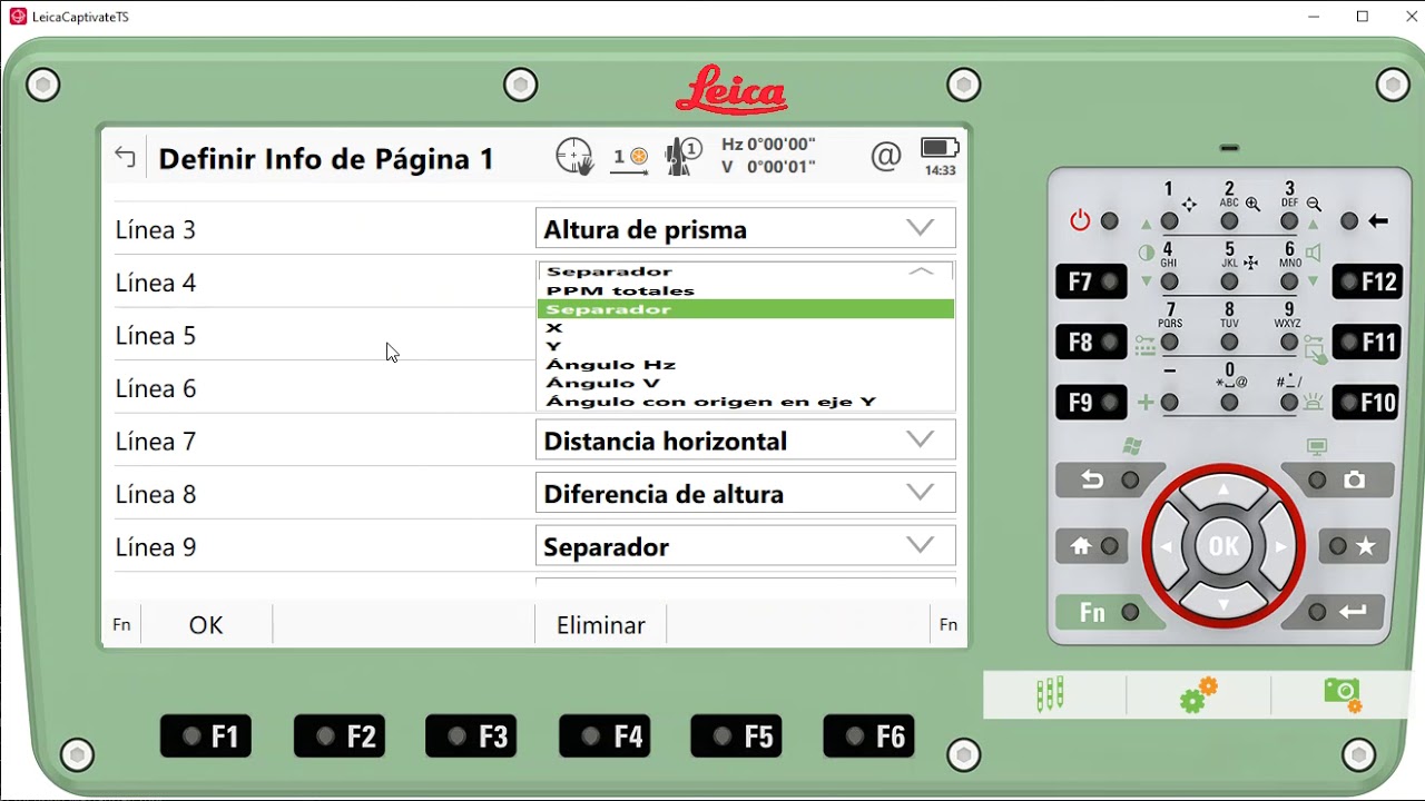 Leica TS10, TS13, TS16, TS60, MS60 - Editar perfil de trabajo