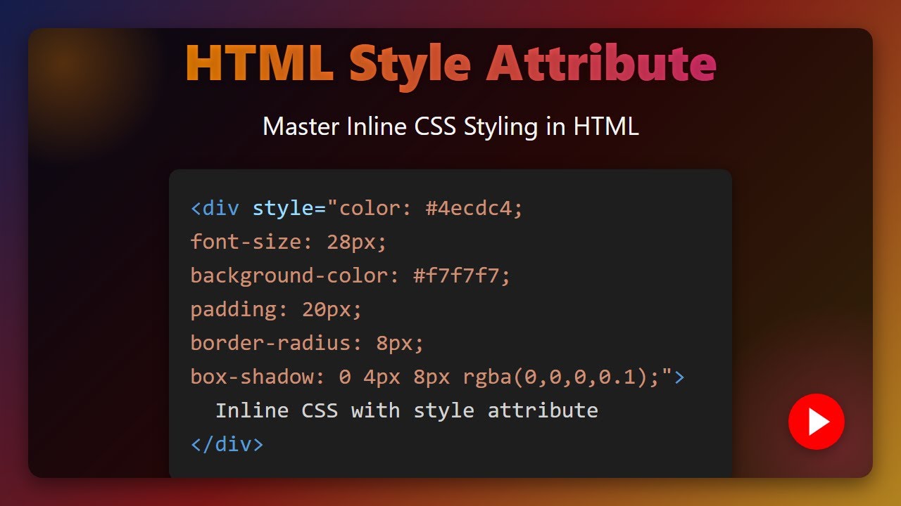 HTML Style Attribute: Inline CSS for Beginners ✨