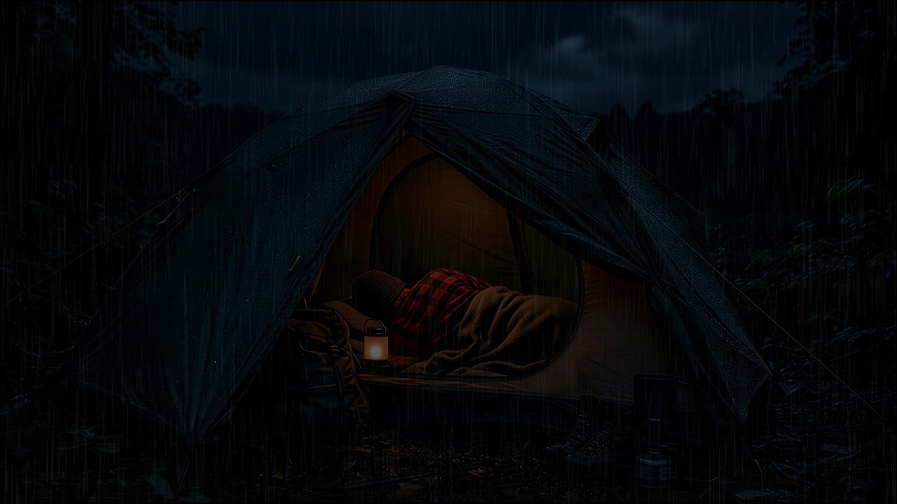 Deep Sleep on Rainy Night ⛈️ | Powerful Rainstorm on Tent for Insomnia Relief | White Noise ASMR