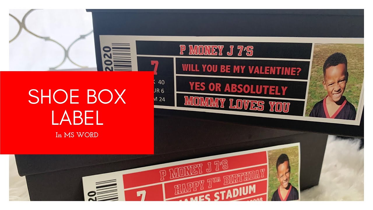 SHOE BOX LABEL IN MS WORD | VALENTINES BOX | Tam’s Sweet Life