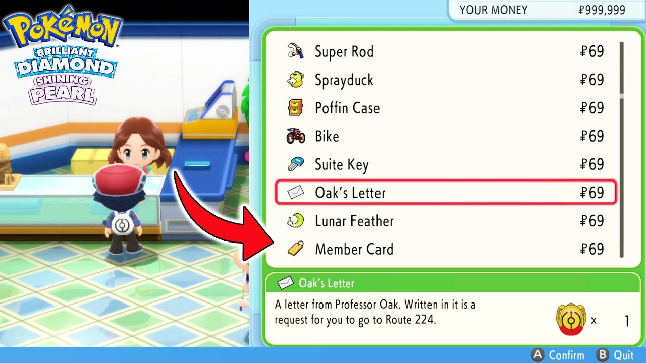 Member Card, Oak's Letter... Market sells EVERYTHING GLITCH! Pok&eacute;mon Brilliant Diamond Shining Pearl
