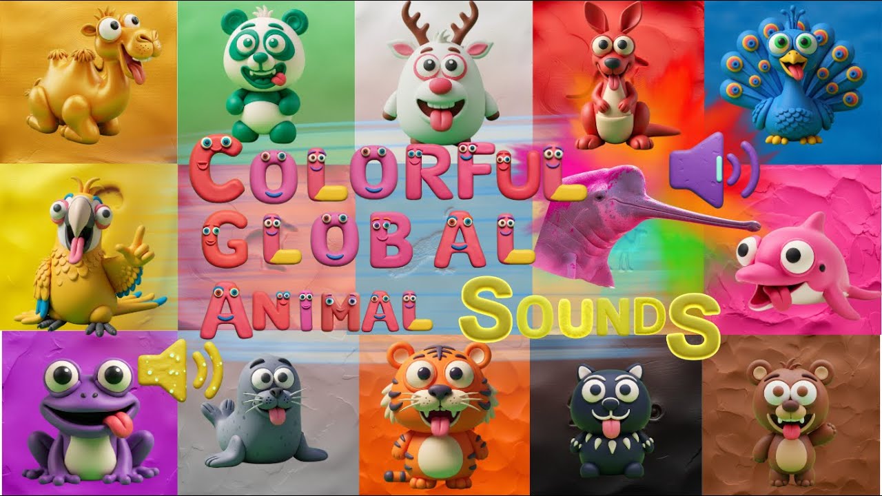 🌈 Colorful Animal Sounds Around the World! 🐾 | Zoo Sounds for Kids: Growl, Grr, Honk! 🎨🦓🦜