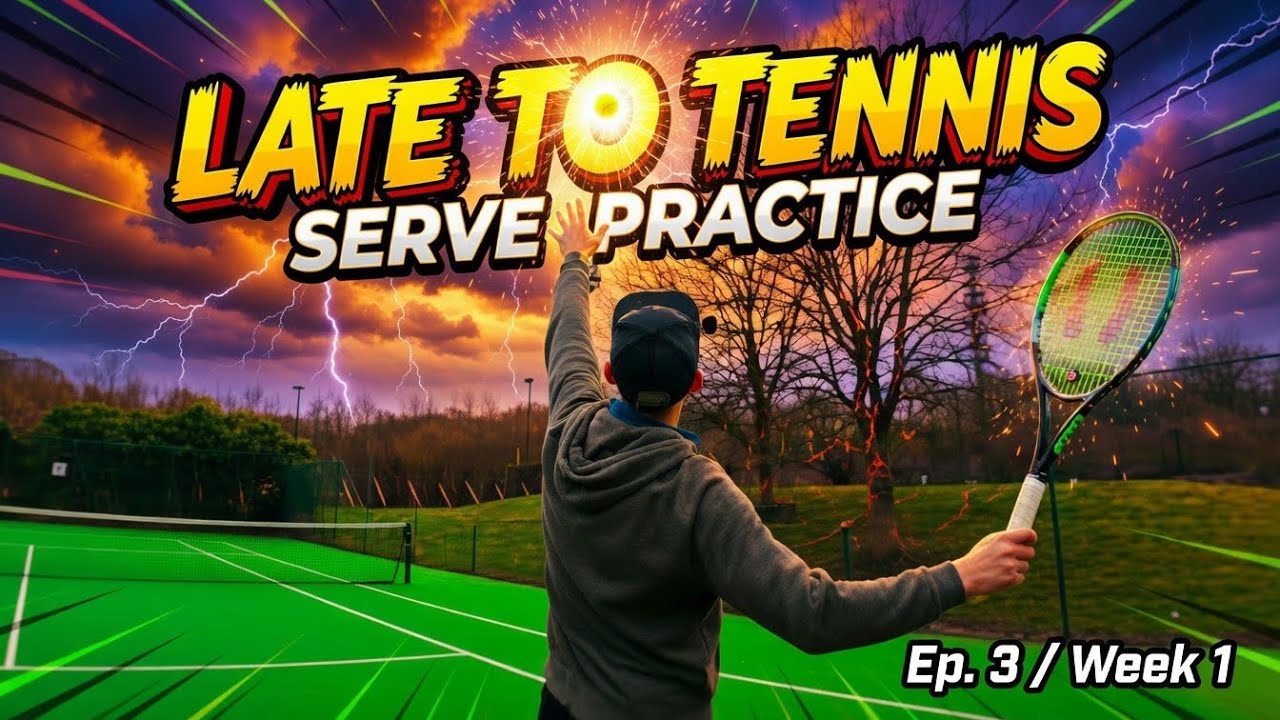 Late to Tennis Ep.3 – Beginner Serve Practice | Just Trying to Get It In
