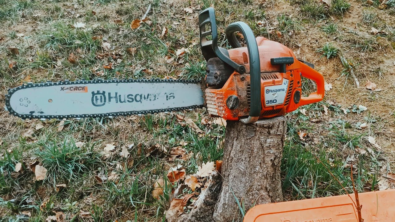 Faccio la legna con  motosega HUSQVARNA 350