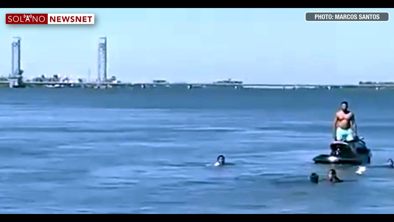 Raw video: Swimmers get stranded while attempting to rescue man in Rio Vista