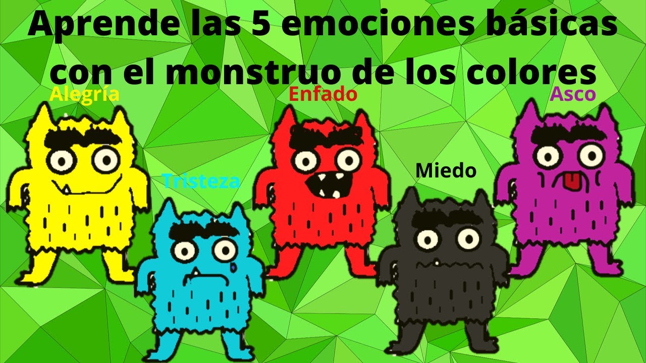 APRENDE LAS 5 EMOCIONES BÁSICAS CON EL MONSTRUO DE COLORES/ EN ESPAÑOL PARA NIÑOS