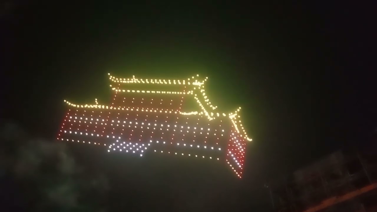 20260228台南鹿耳門聖母廟元宵活動-開場煙火無人機