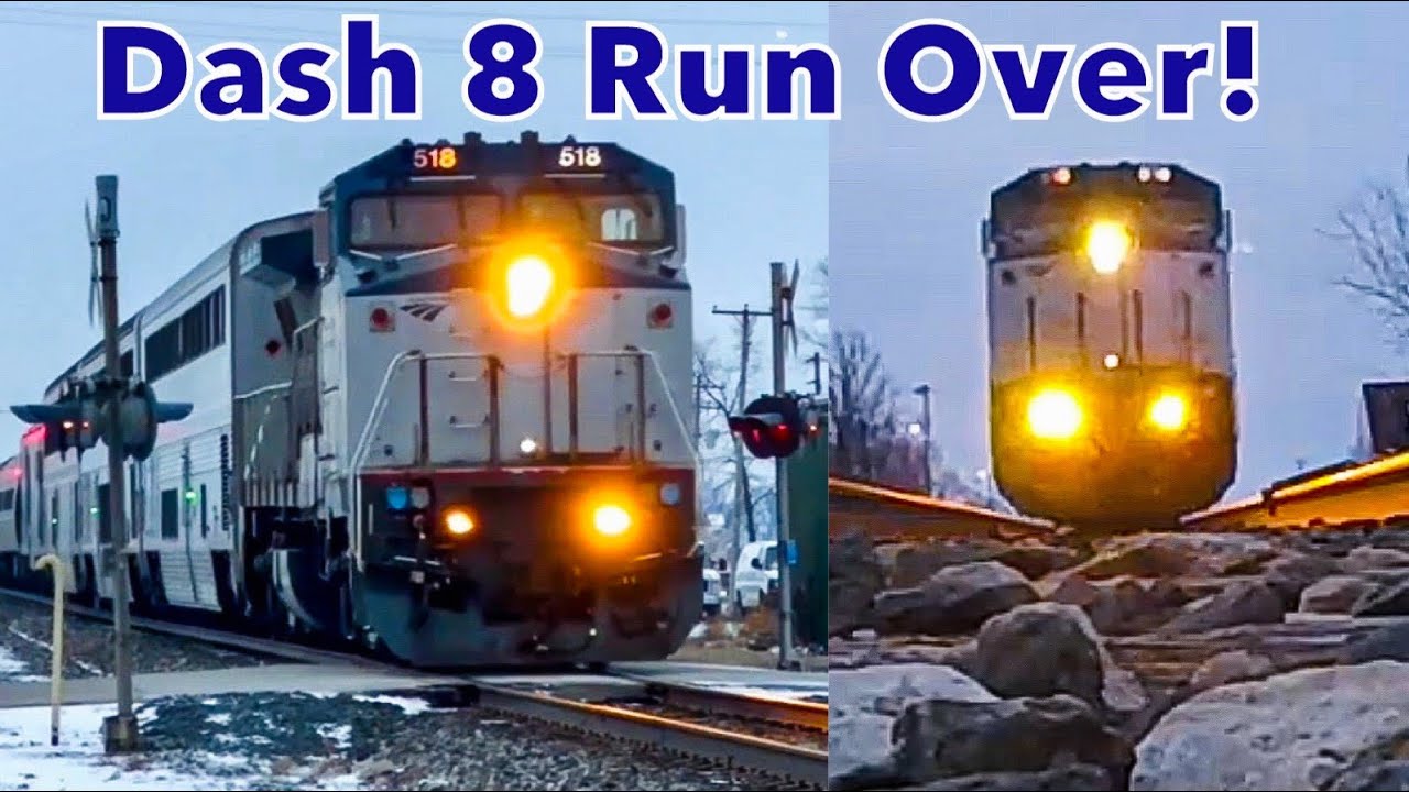 Fast Amtrak Dash 8 Runs Over Camera on Cardinal Train!!!