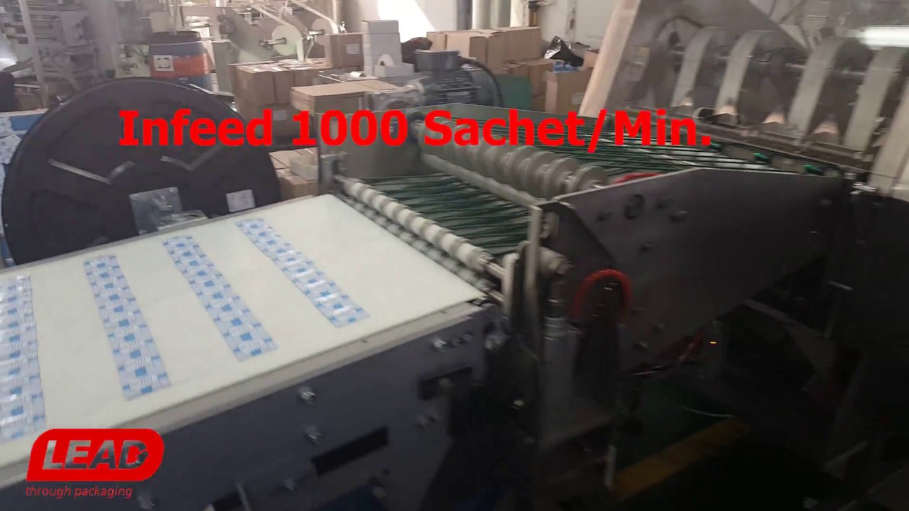 LEAD TECHNOLOGY  HIGH SPEED SACHET PACKING LINE IN BOXES