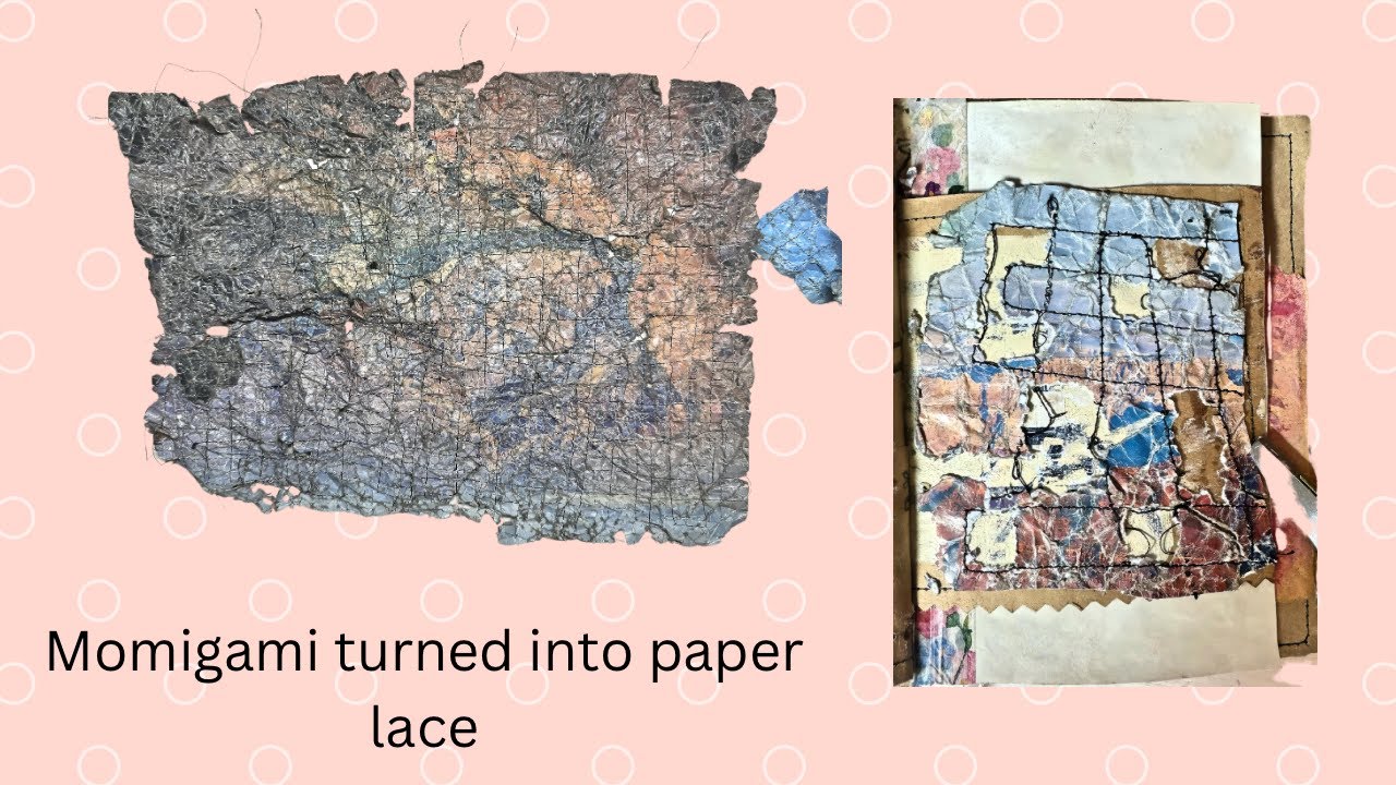 Making Momigami into lace paper for collage, mixed media, journaling.