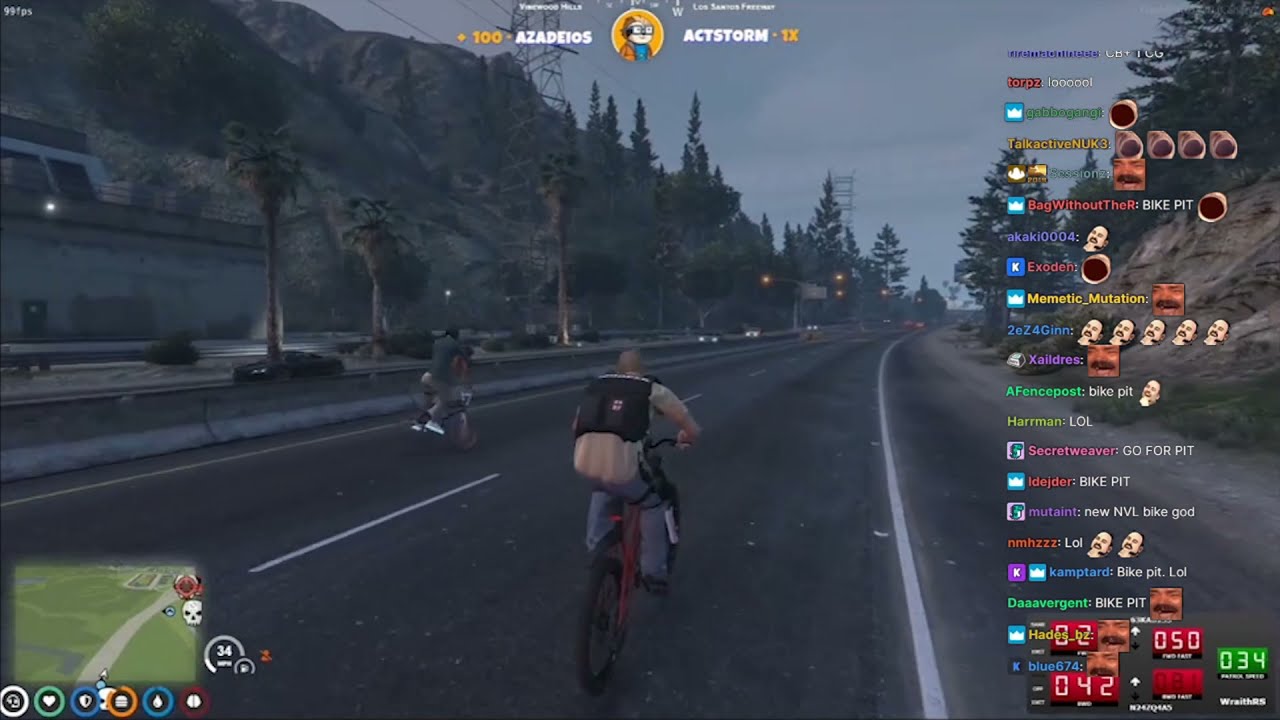 Koil bursts out laughing while chasing Yuno and Lang on bikes | GTA V RP NoPixel 3.0