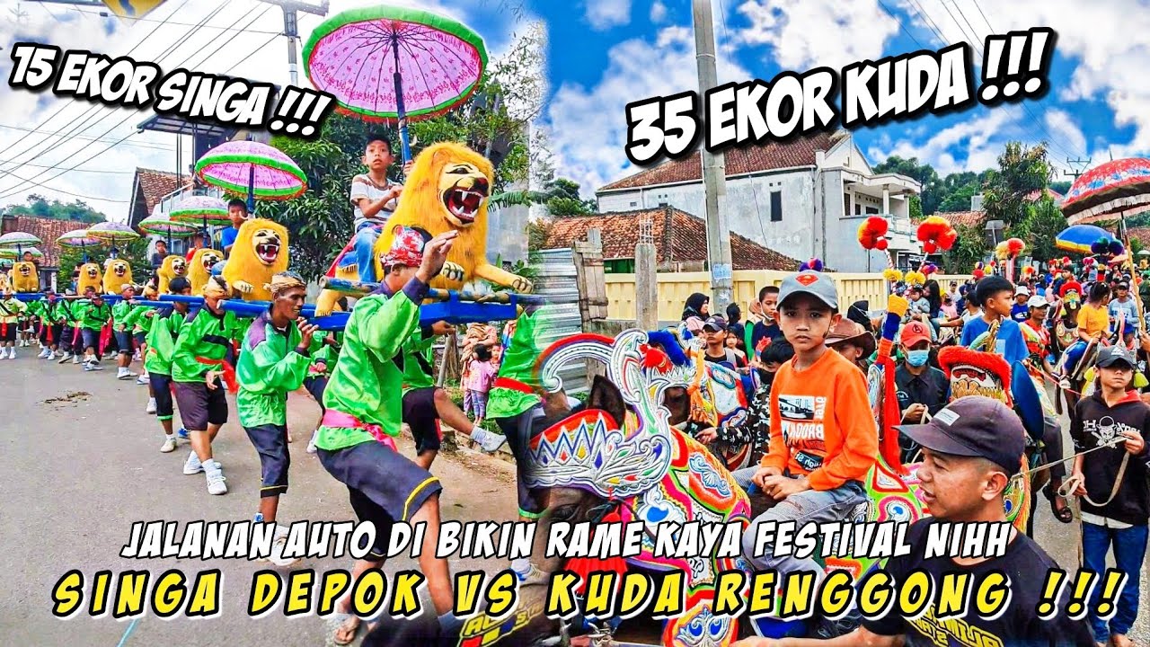 15 SINGA VS 35 KUDA RENGGONG!!! FESTIVAL TERPANJANG DI BANDUNG || Tresnawangi Feat Tanji Sumedang