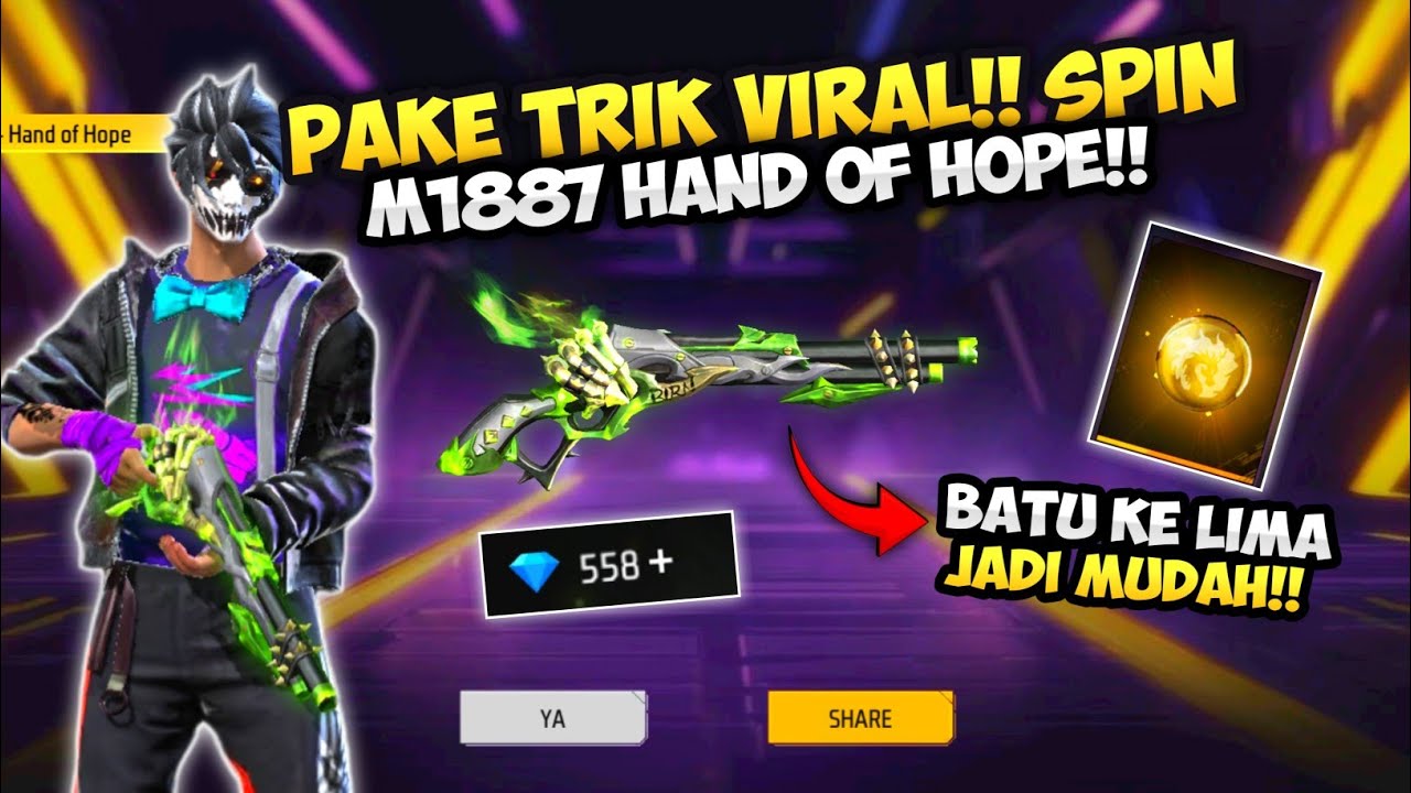TRIK SPIN SG LUMUT M1887 HAND OF HOPE❗❗- BATU KE 5 JADI MUDAH INI TRIK NYA!! & HABIS BERAPA DM?? 