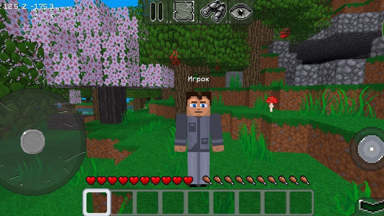 Выживание в MultiCraft (1) Я построил дом 🏡🏡🏡 и пошёл в пещеру и нашёл алмаз!