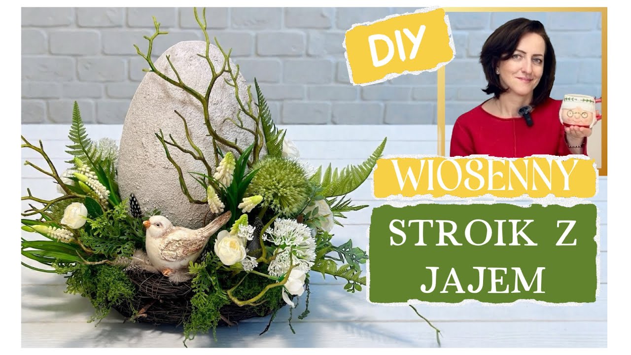 WIOSENNA DEKORACJA Z JAJEM / STROIK DO DOMU / DIY