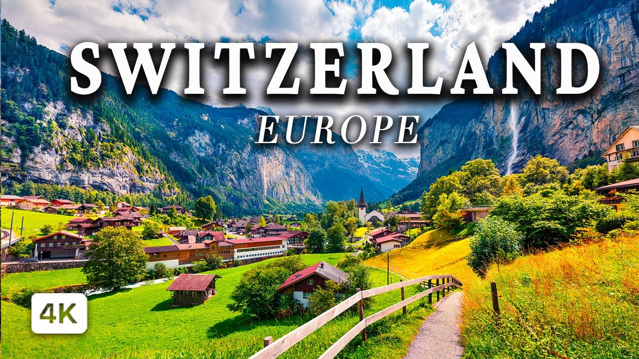 Flying Over Switzerland 4k - Relaxing Music With Beautiful Natural Landscape