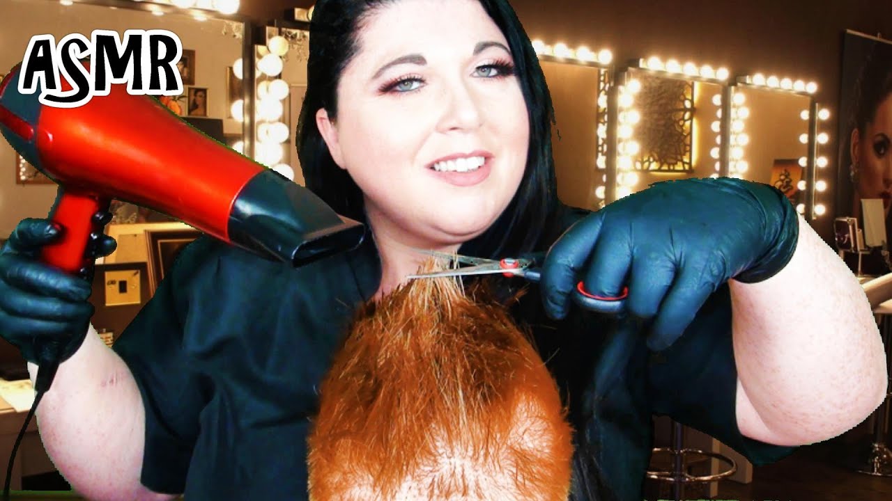 ASMR Haircut and Blow Dry Roleplay (Clippers, Scissors, Hair Dryer, Styling, Gloves, Spray, Real)