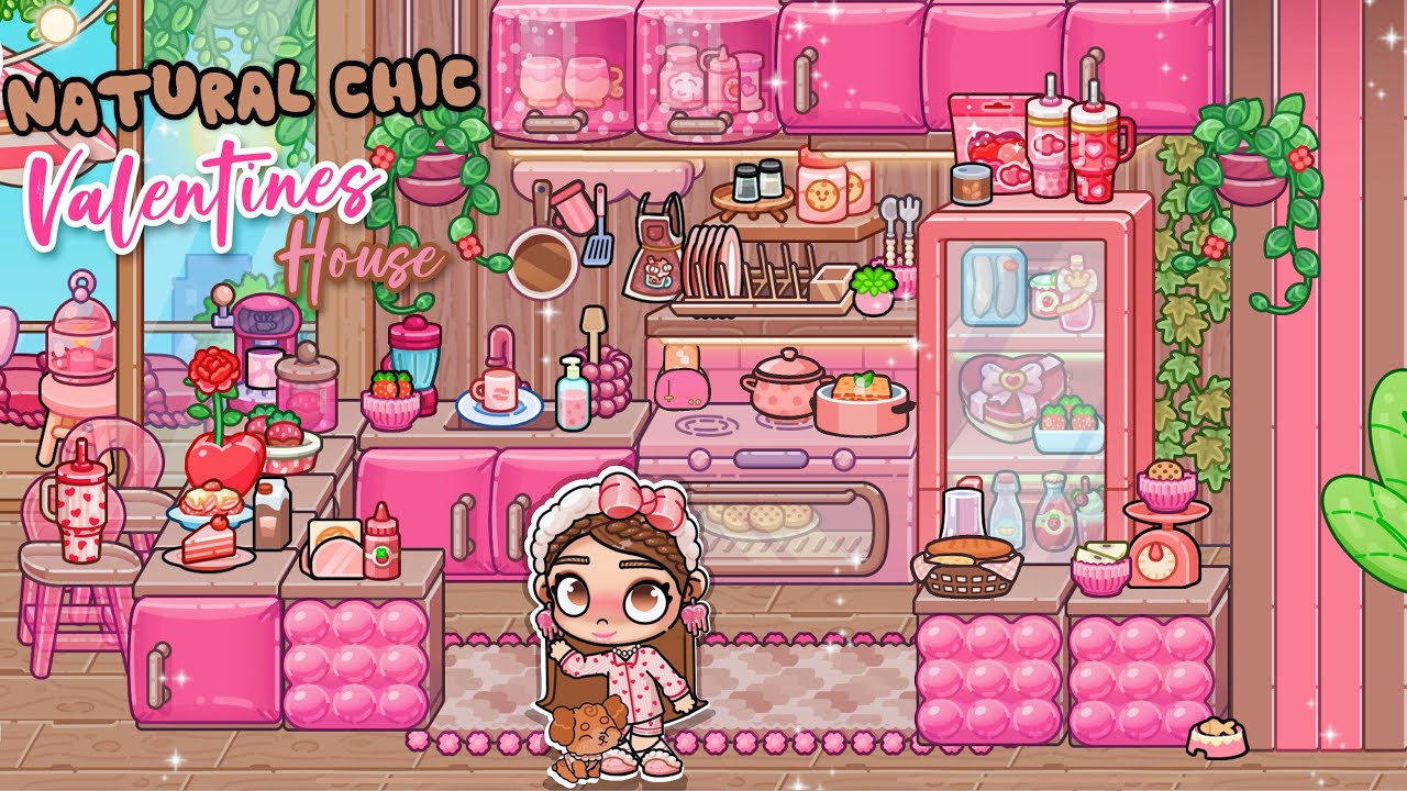 AVATAR WORLD aesthetic VALENTINES PINK&BROWN💕🤎NATURAL CHIC house maker|House Ideas ✨|#pazu