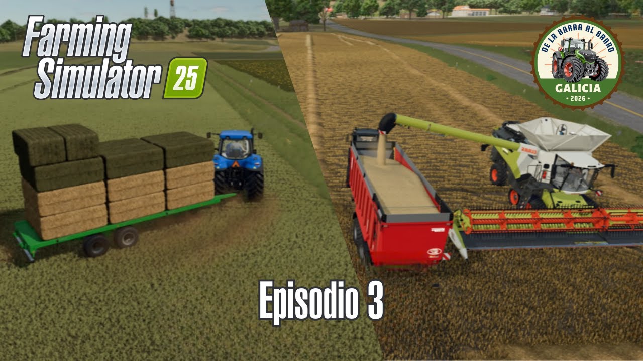Día de contratos: Cosechando y empacando paja sin descanso 🚜🌾 | FS25 Ep.03