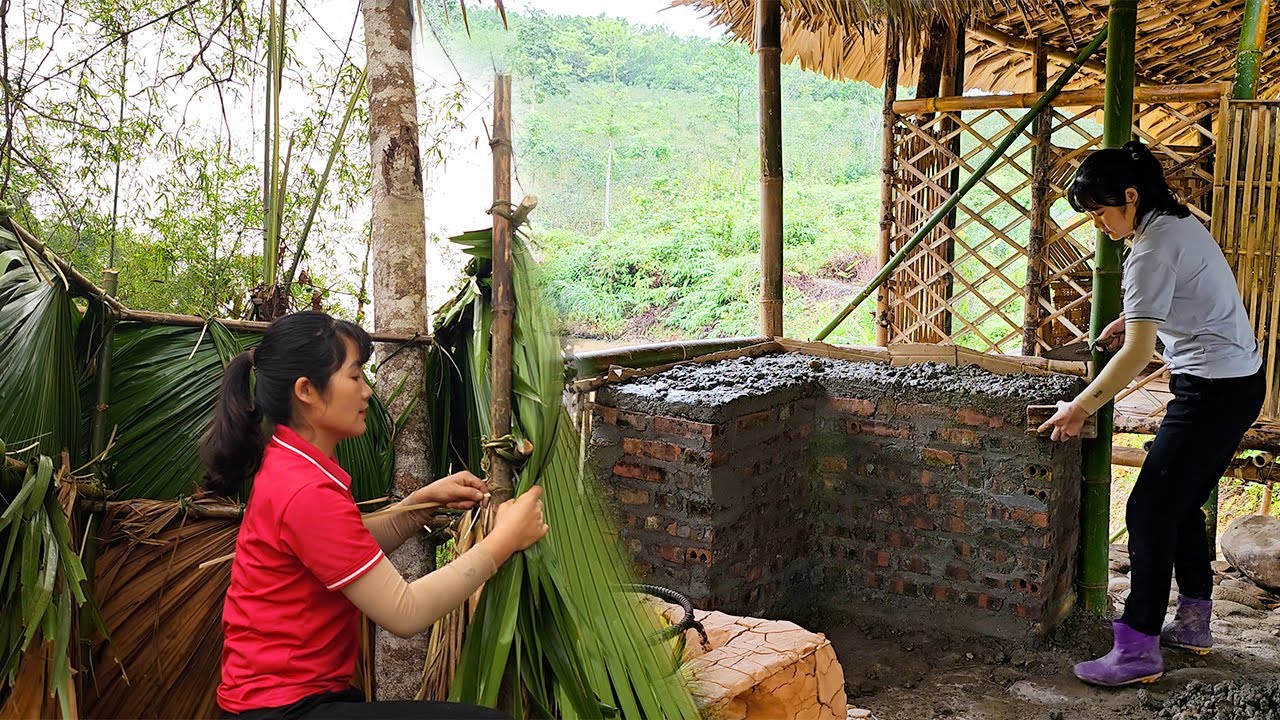 Vietnam Off Grid Living : 100 Days Building Alone Off The Grid, BUILD CABIN, Build farm life