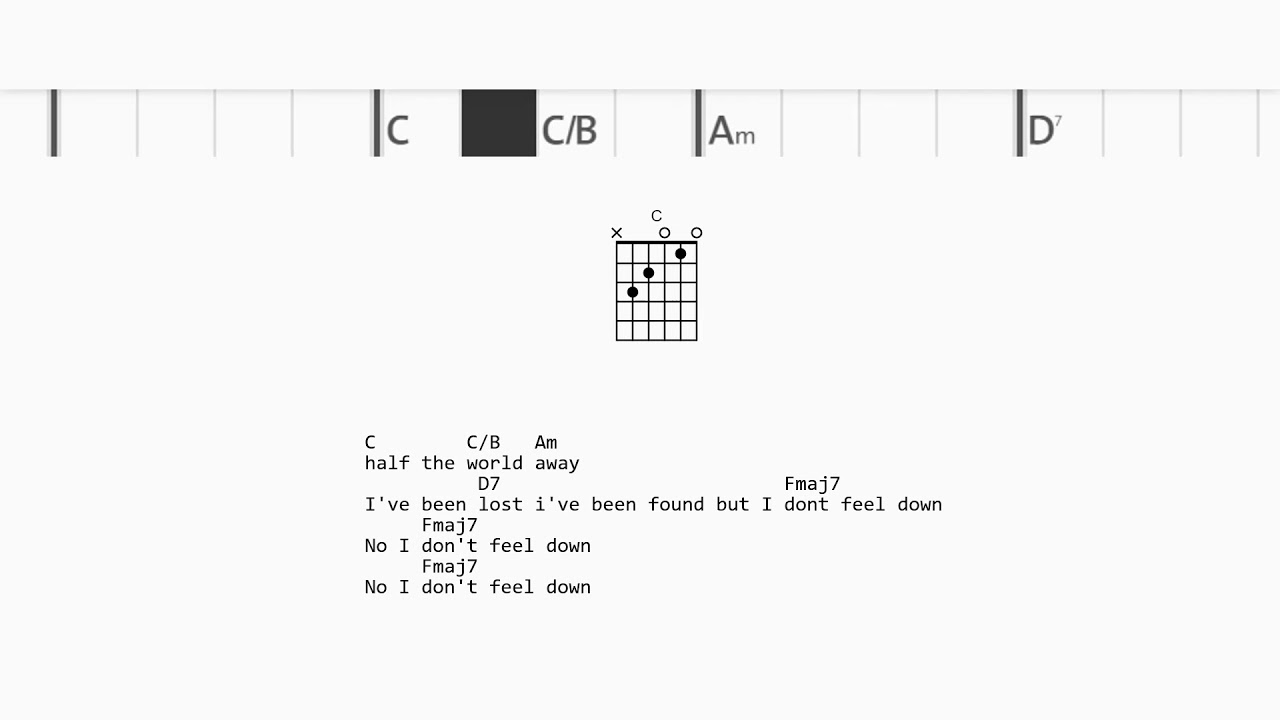 Oasis - Half The World Away | No capo | Play along | chords and lyrics 🎸