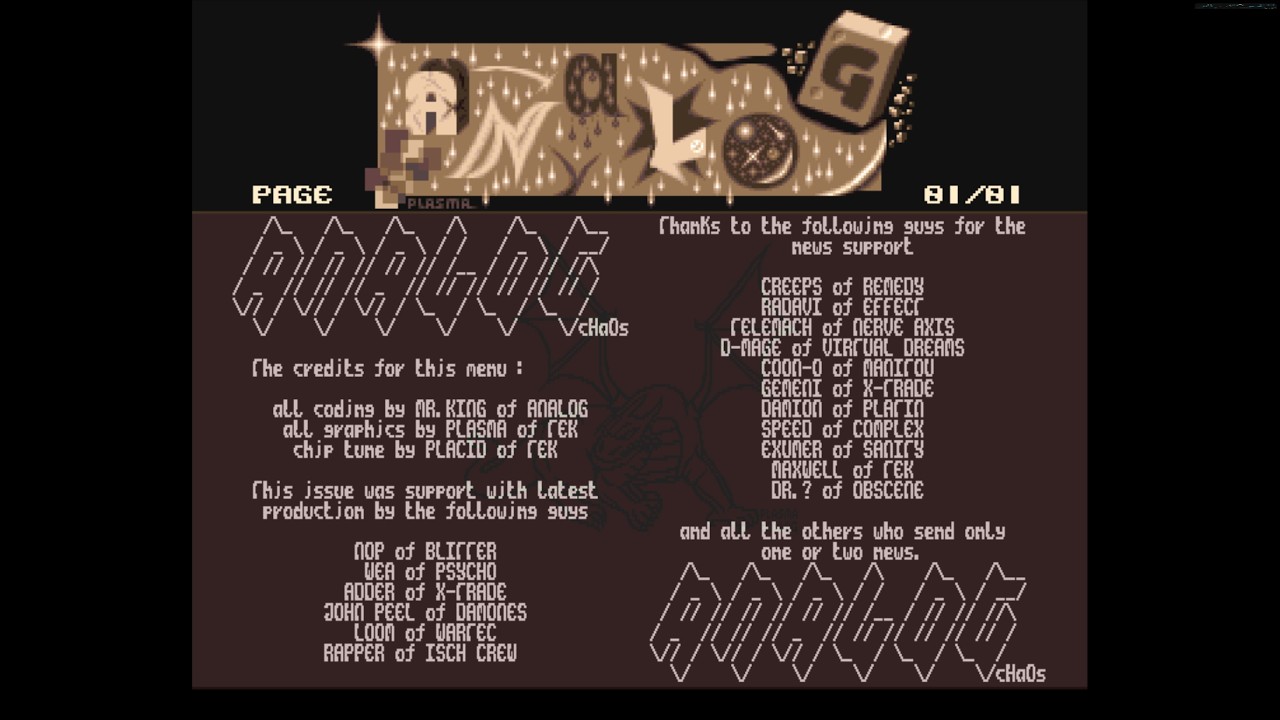Nevermind 20 by Analog - Amiga Pack Menu