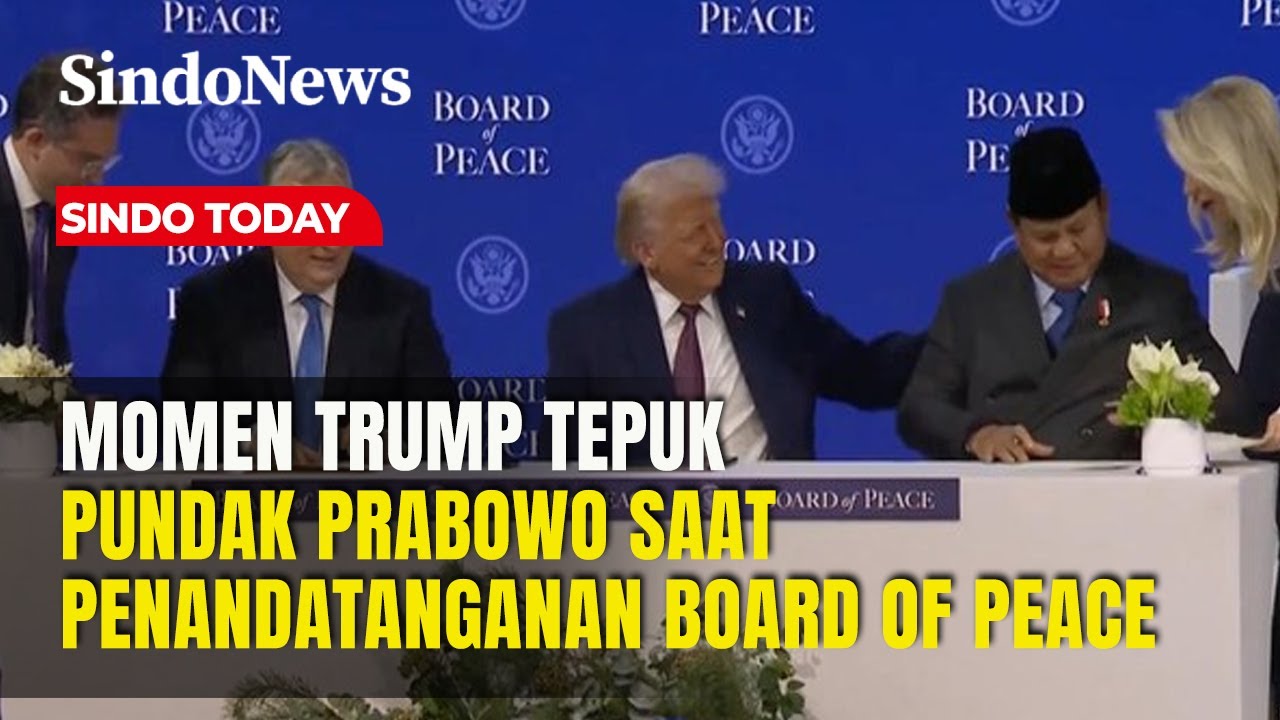 Momen Trump Tepuk Pundak Prabowo Saat Penandatanganan Board of Peace | Sindo Today | 25/01