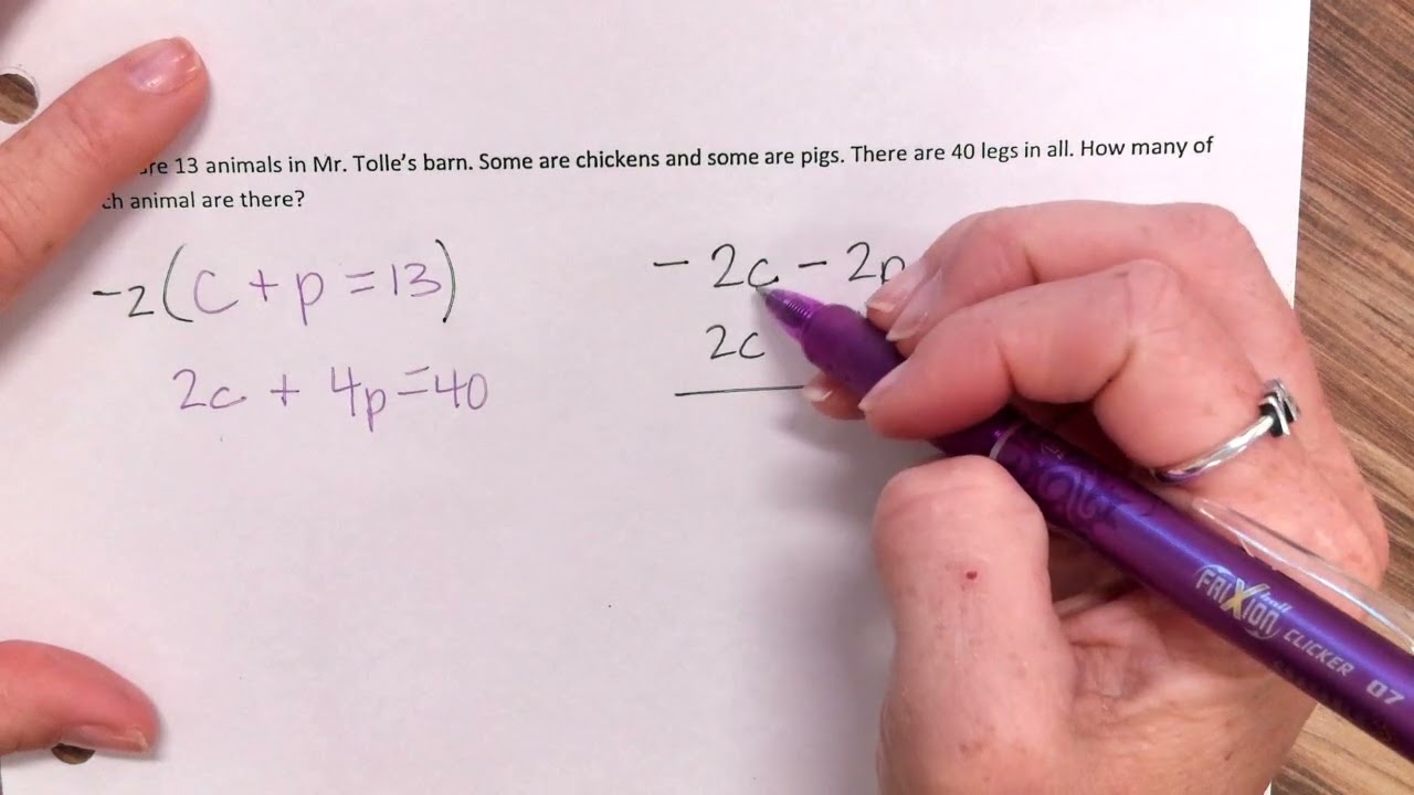 Algebra System of Equations Word Problems
