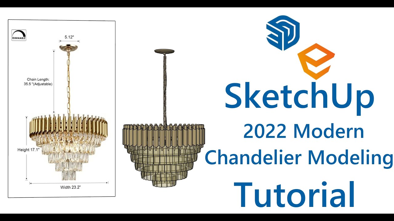 Chandelier for living room | Sketchup tutorial
