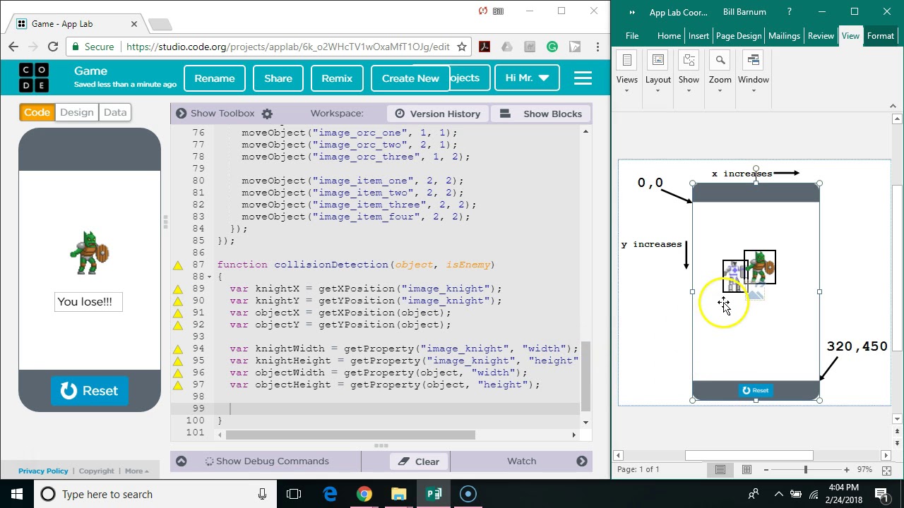 07 - App Lab (Code.org) 💥 Collision Detection 💥