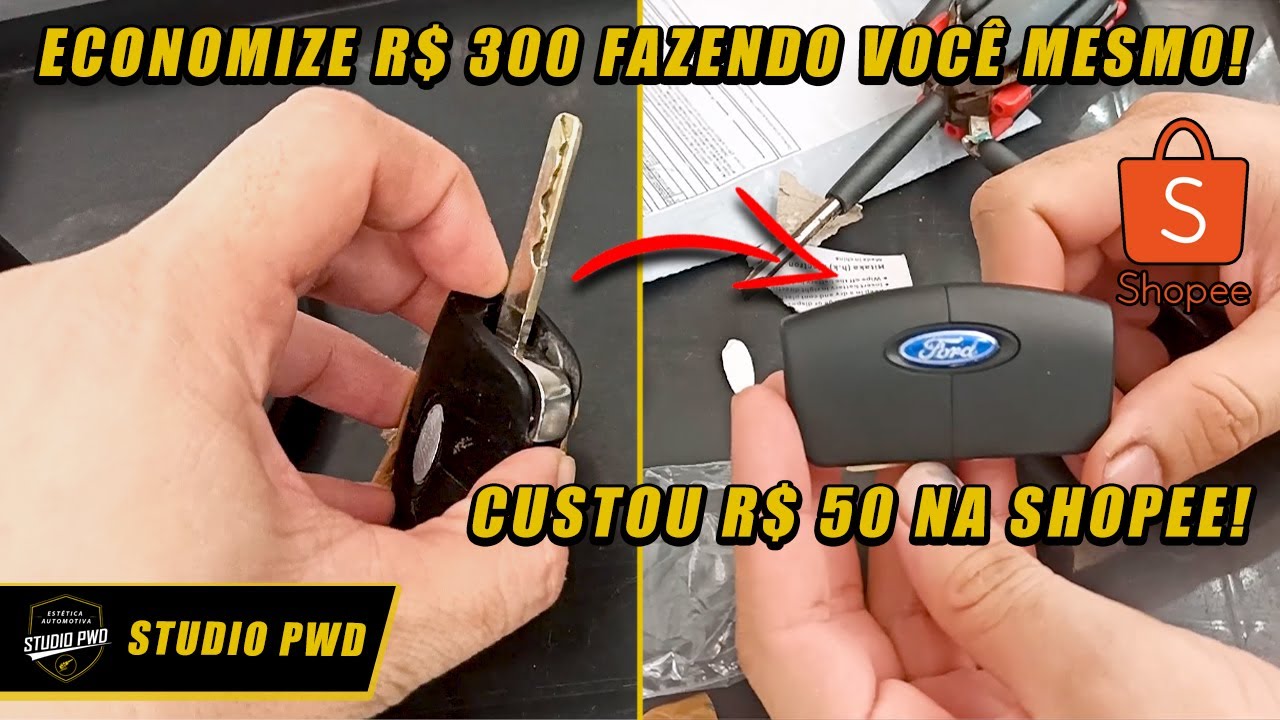 COMO TROCAR A CHAVE CANIVETE  DO CARRO. Trocando a carcaça e a bateria da canivete New Fiesta.