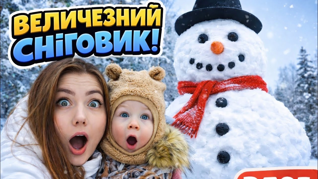 Зліпили великого сніговика 