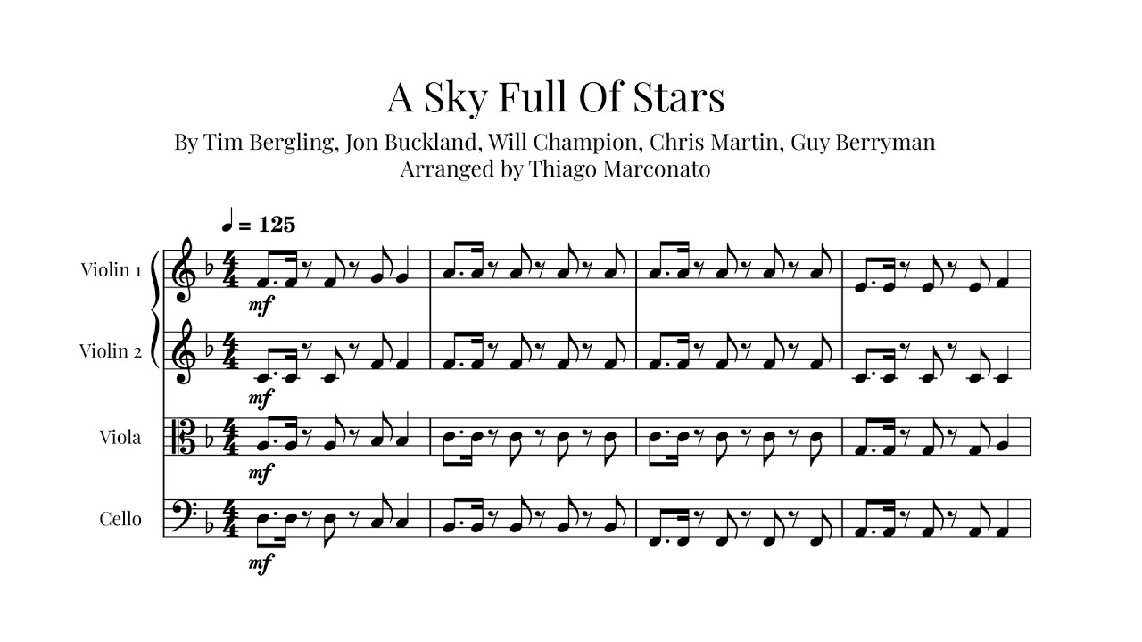 A SKY FULL OF STARS (Coldplay) | String quartet