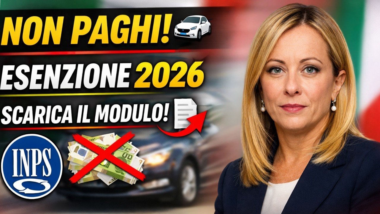 ESENZIONE BOLLO AUTO 2026  Chi Non Deve Pagare + Modulo Ufficiale da Compilare -INPS