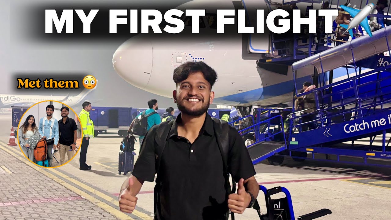My First Flight Experience ✈️ | Met @mrandmrsChoudhary  at Goa Airport 😳