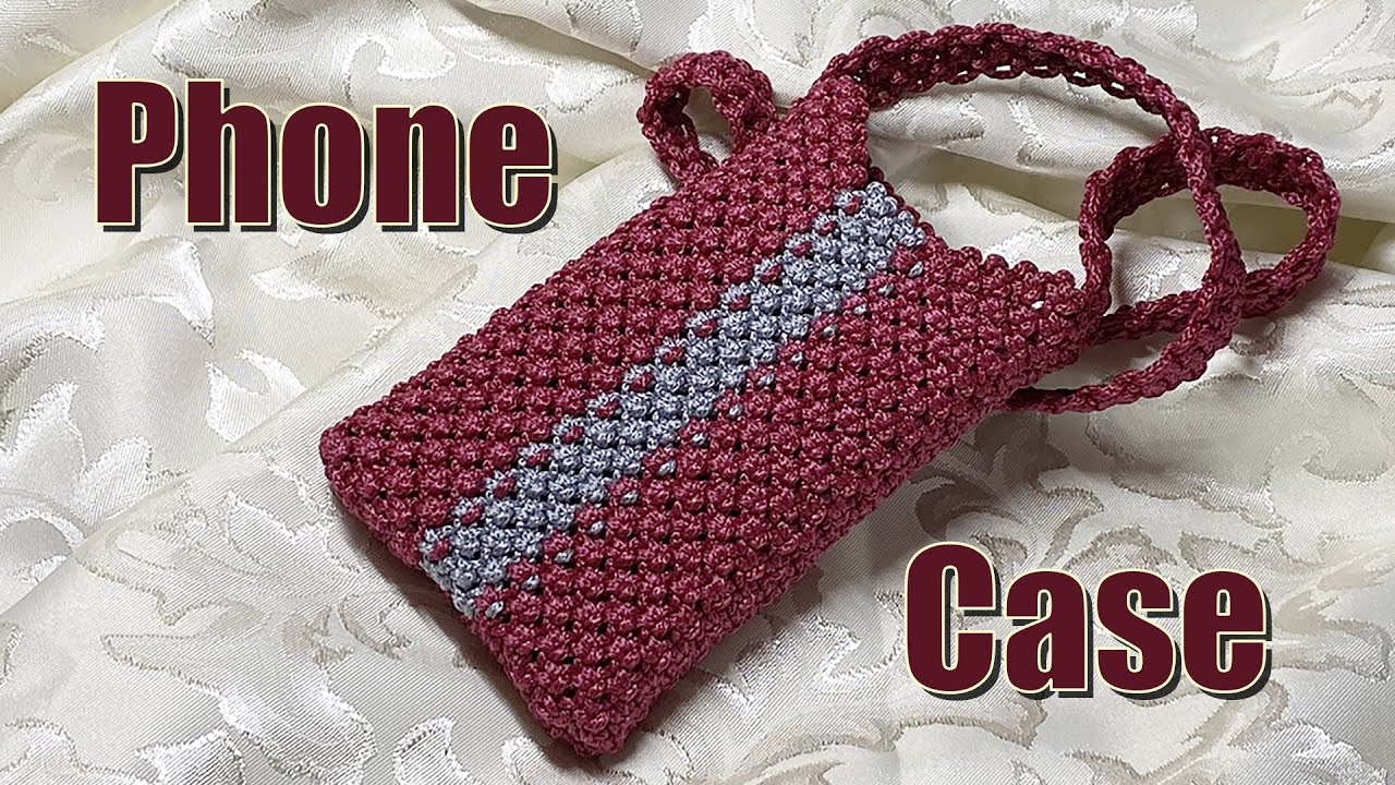DIY macrame phone case.