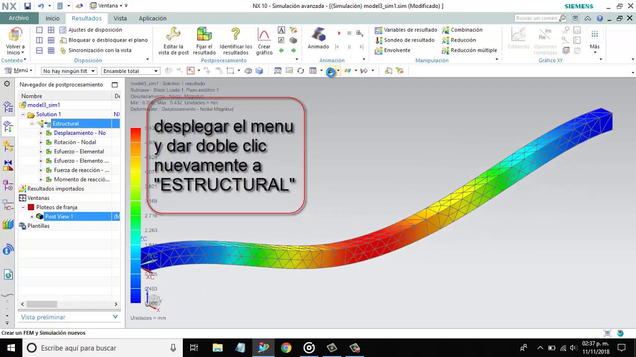 analisis de esfuerzo en SIEMENS NX 10