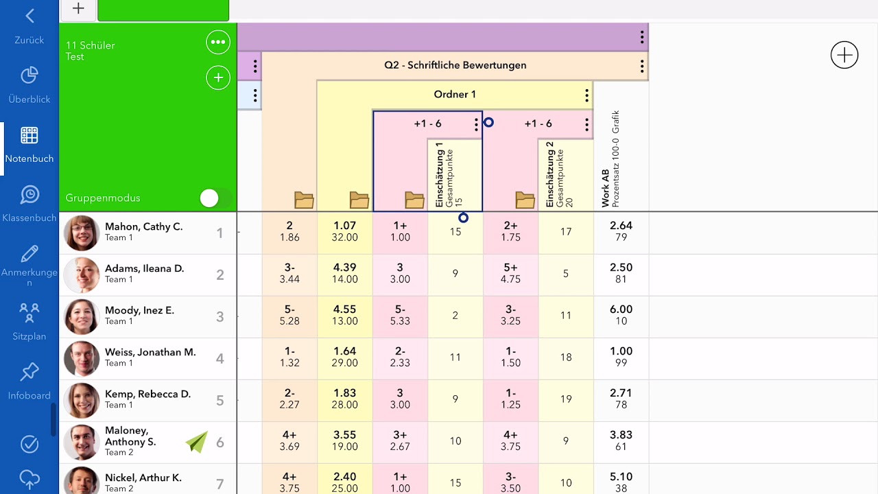 In iDoceo Punkte in Noten umrechnen - Bug oder fehlende Funktion?