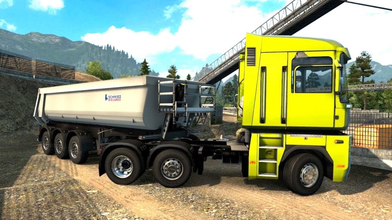 Euro Truck Simulator 2 - Renault Magnum Dump Trailer Pick Up