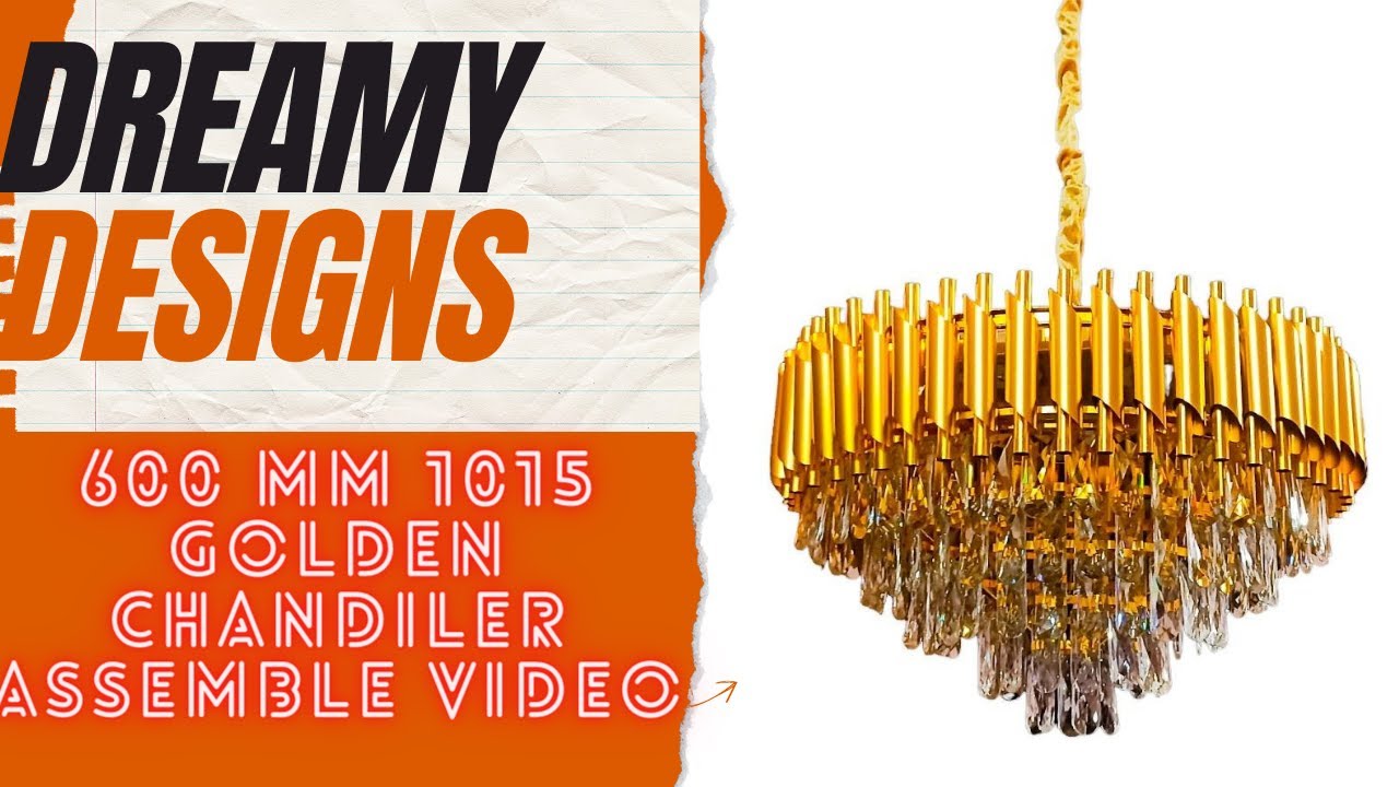 Dreamy Designs 600 MM 1015 Golden Chandelier Assemble Video #chandelier #jhoomer #led #ledlights