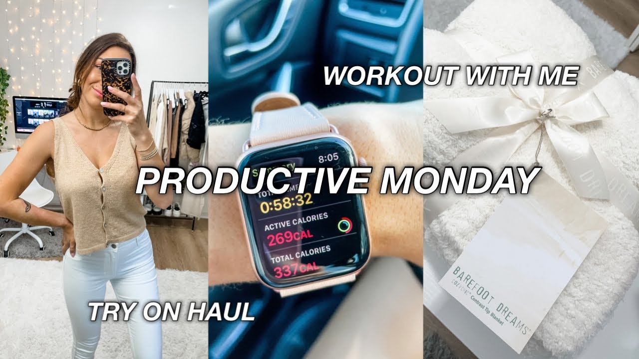 PRODUCTIVE MONDAY: Workout with me, Processing Inventory, Packing Orders, Try On Haul, Errands, Etc