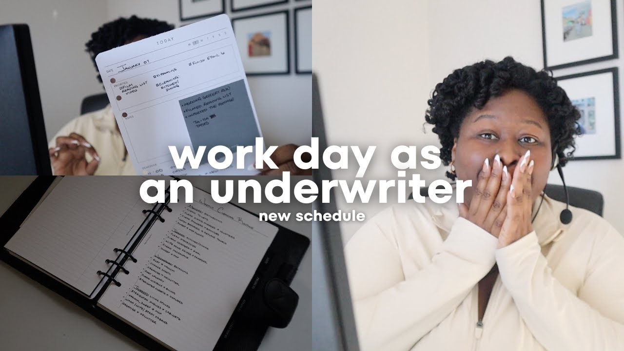 work day in my life as an underwriter | new schedule | wfh | cloth and paper schedule a5 notepad
