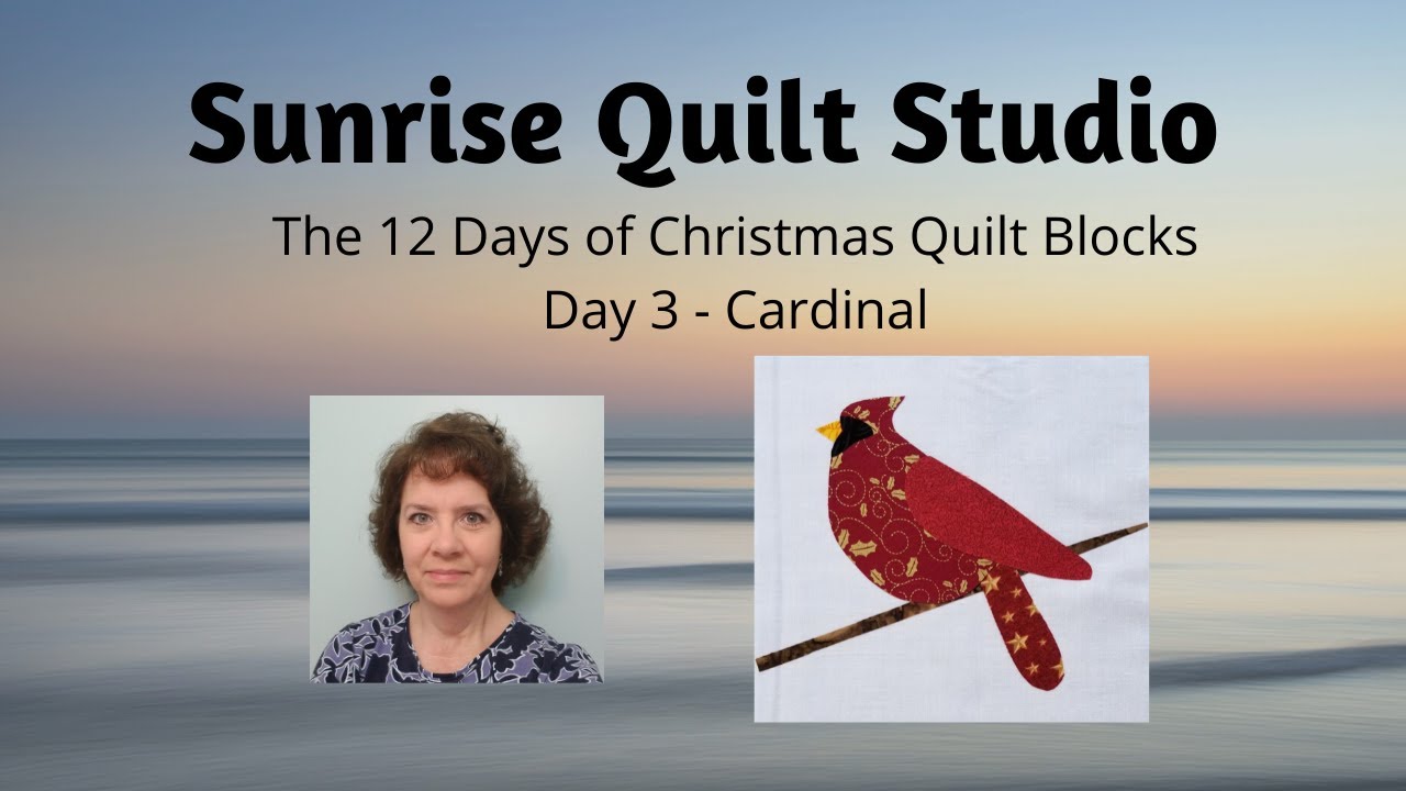 Cardinal - 12 Days of Christmas Quilt Blocks - Day 3
