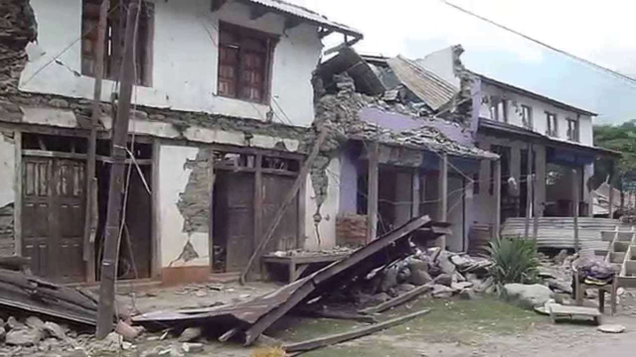 Walking through a devastated village after the earthquake in Nepal