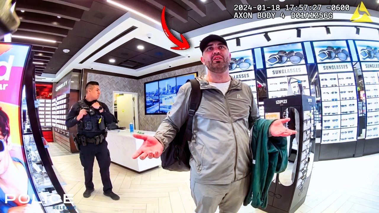 Police Catch Airport Thief in 4K Stealing Designer Sunglasses