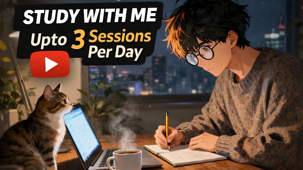 Study With Me 📚 | 3 Pomodoro Study Sessions | Night Study Routine | Study Motivation 2026