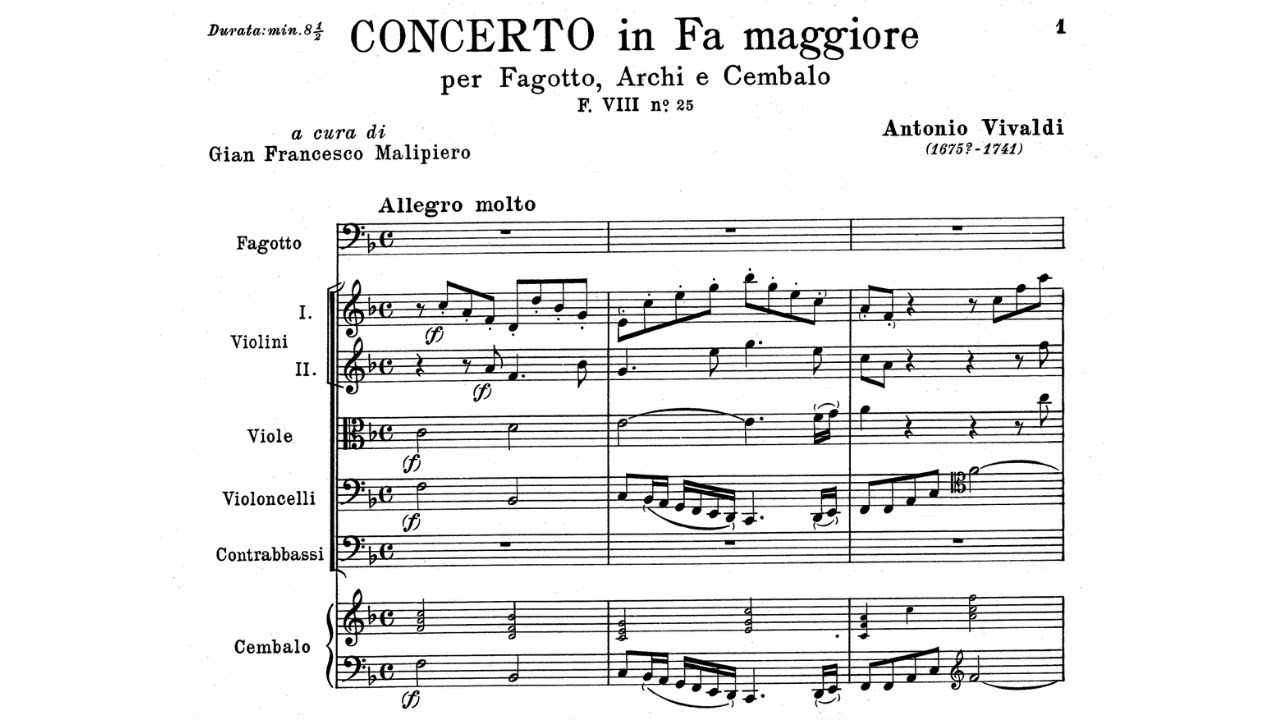 Antonio Vivaldi: Bassoon Concerto in F Major, RV 491